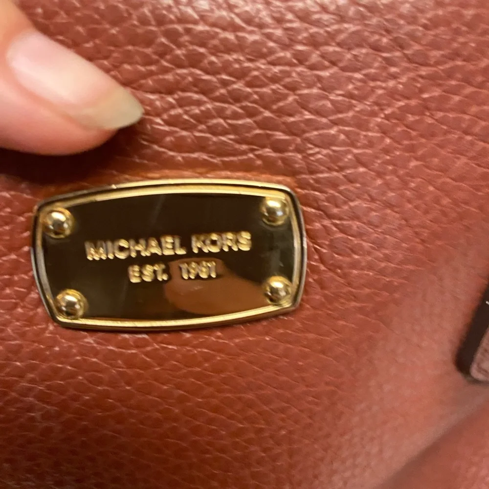 Michael Kors Large Clay Brown Leather Satchel Handbag